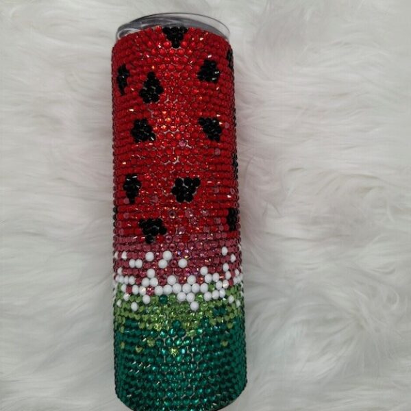 Watermelon- white rhinestones